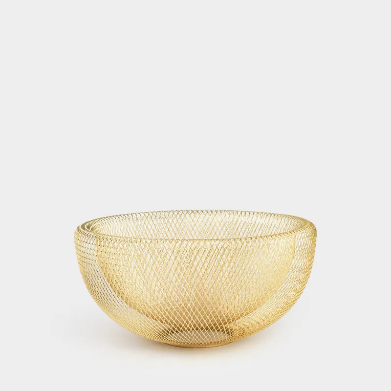 Корзина для фруктов, 30 см, металл, золотистая, Сетка, Twist twin