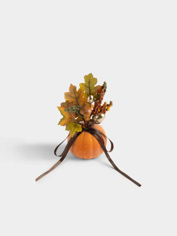 Композиция декоративная, 25 см, Букет в тыкве, Forest symphony decor, image-0