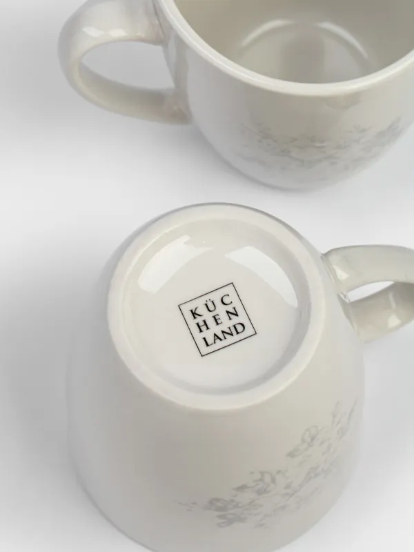 Кружка, 360 мл, 2 шт, Серые цветы, Gentle flowers, image-3