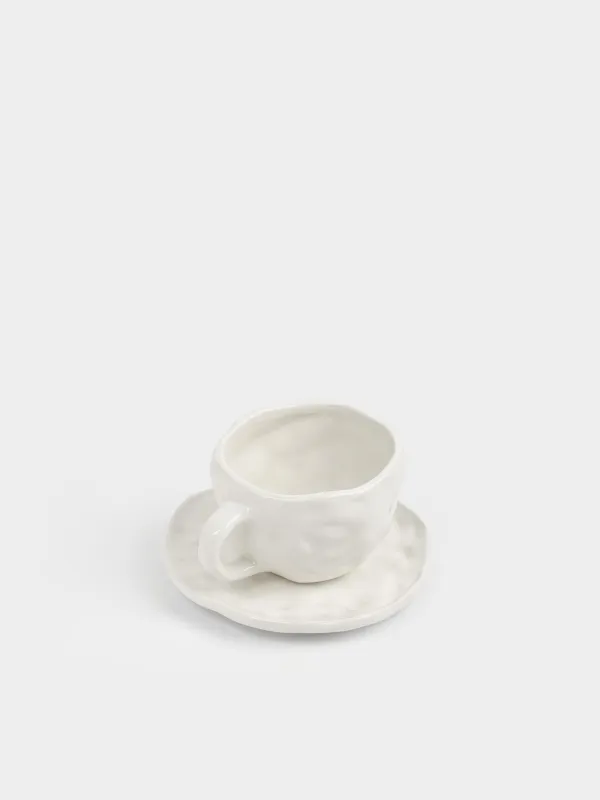 Пара чайная, 1 перс, 2 пр, 300 мл, керамика D, молочная, You're my cup of tea, Crumple amour, image-2