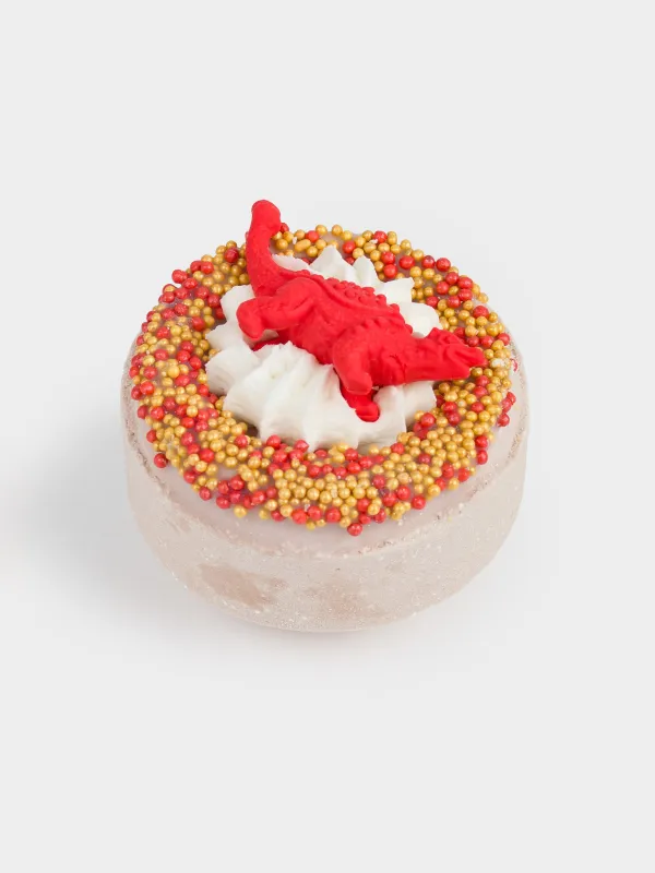 Бомбочка для ванны, 130 гр, с игрушкой, бежевая, Апельсин, Динозавр, Dino, image-1