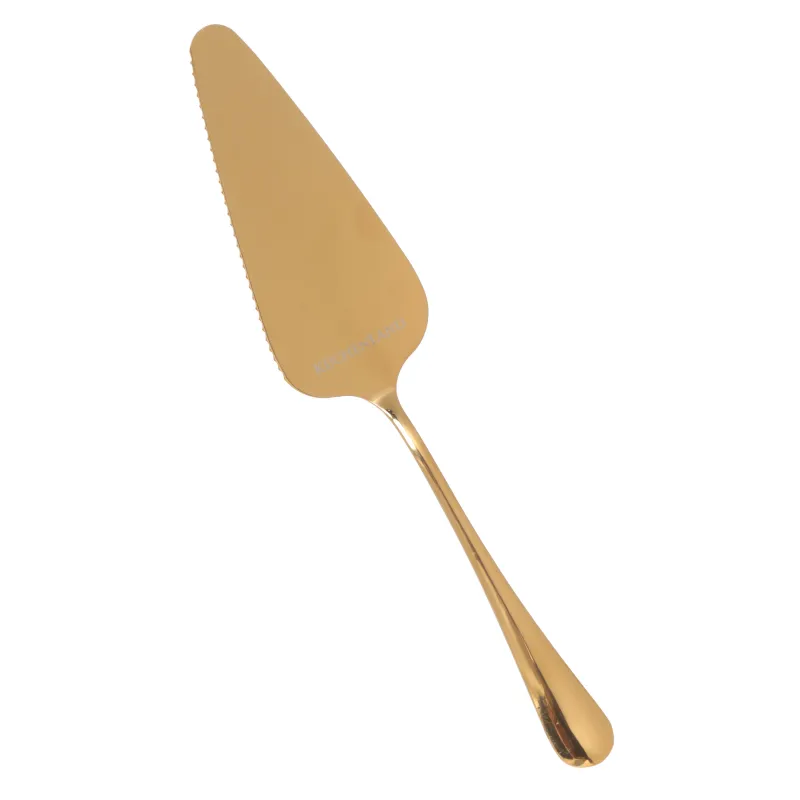 Приборы для сервировки торта, 22 и 24 см, 2 пр, лопатка/нож, сталь, золотистые, Classic gold, image-1