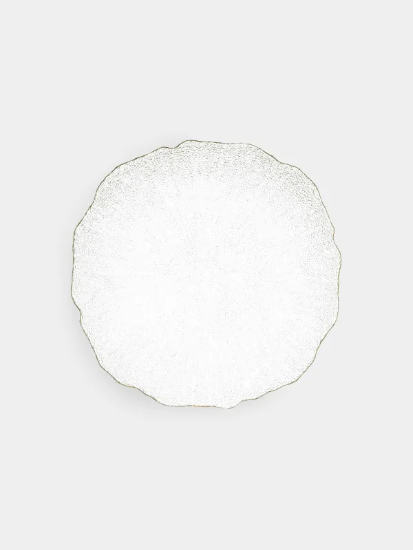 Тарелка подстановочная, 33 см, стекло, с золотистым кантом, Berg