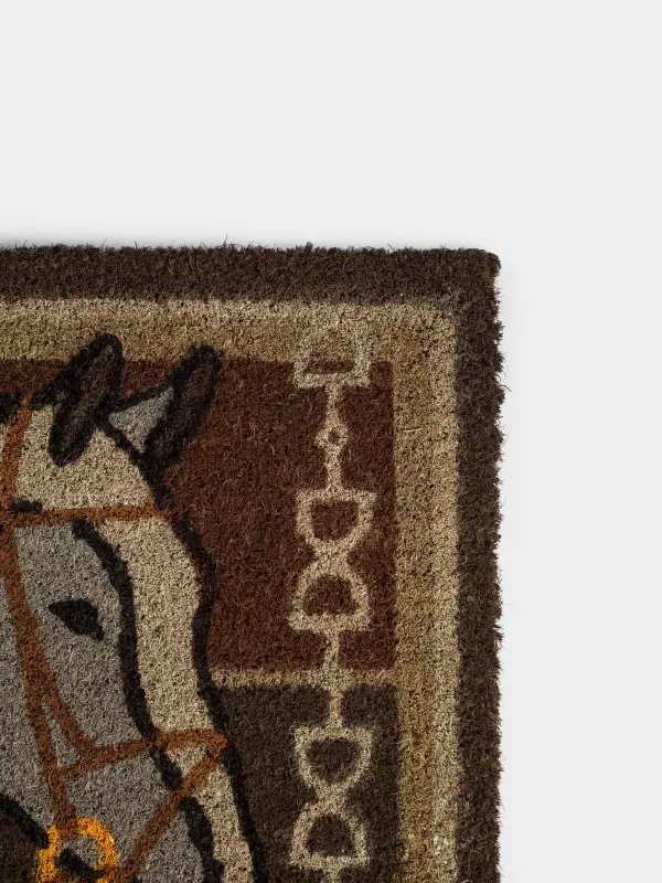 Коврик придверный, 40х60 см, кокос/ПВХ, прямоугольный, серый, Конь, Home horse, image-1