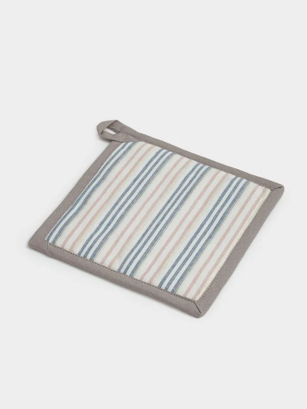 Прихватка, 20х20 см, хлопок, квадратная, молочная, Полосы, Stripes kitchen, image-2