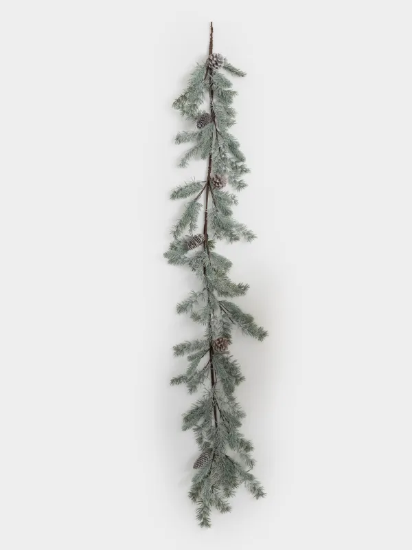 Ветка-гирлянда декоративная, 1,5 м, пластик/шишки, Шишки, Conifer decor, image-1