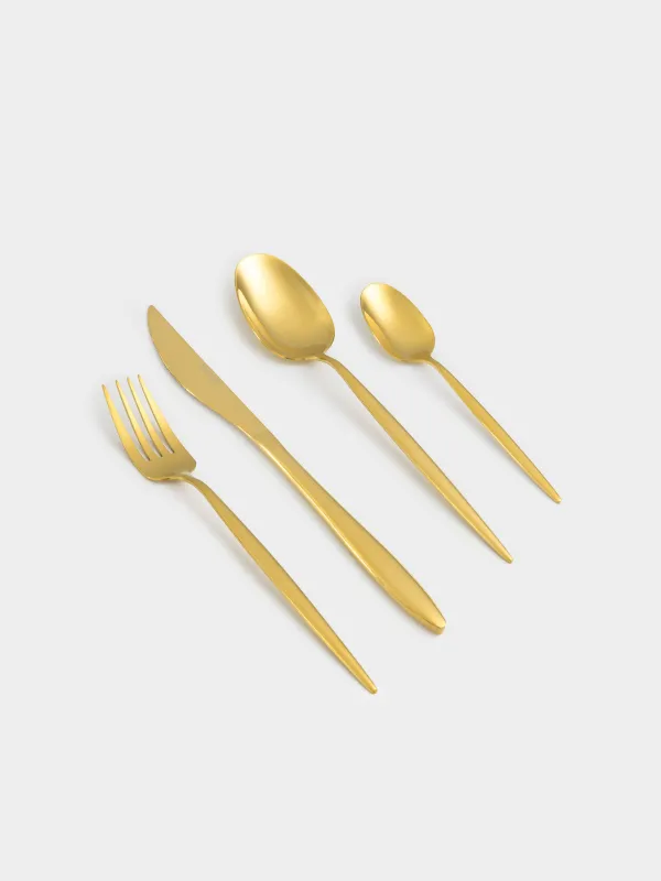 Столовые приборы, 6 перс, 24 пр, сталь, золотистые, Istanbul, image-1