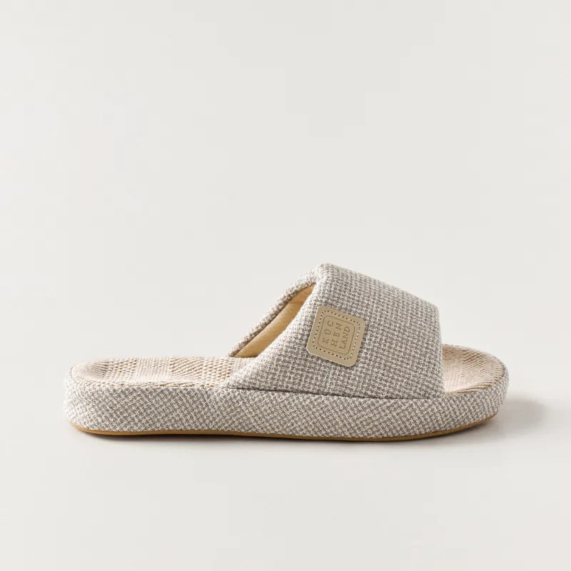 Тапочки женские, домашние, джут/хлопок/полиэстер, светло-серые, Serious