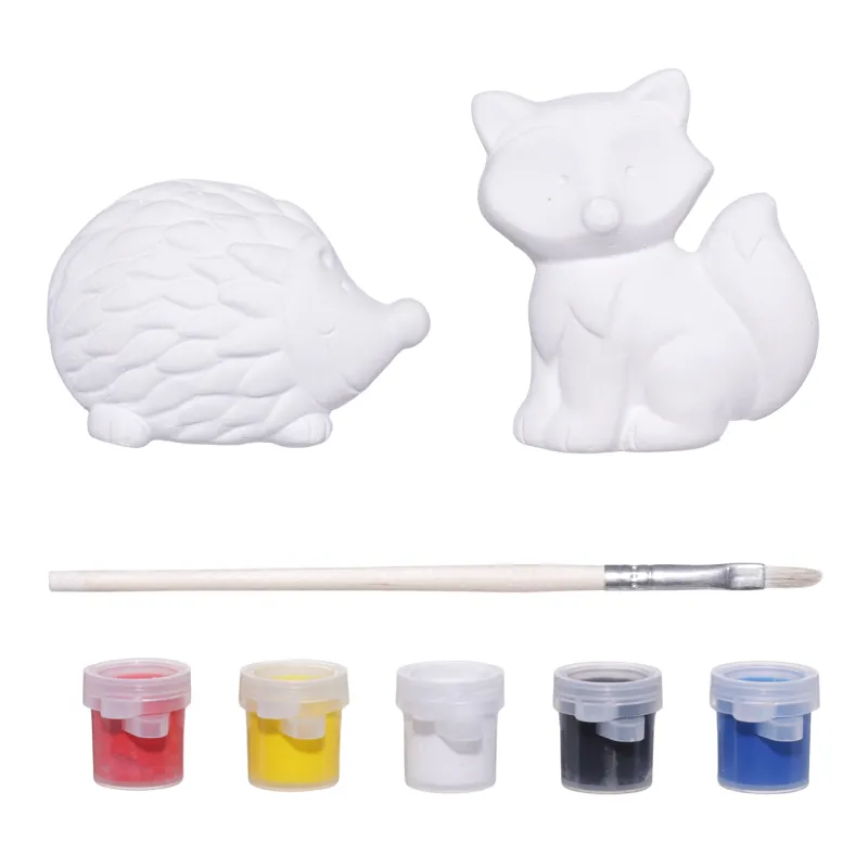 Набор для творчества, 2 пр, роспись, керамика, Лисенок и Ежик, Forest animals