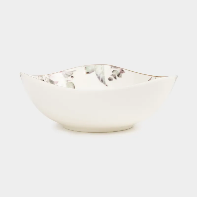 Пиала, 14х5 см, фарфор N, белая, с золотистым кантом, Цветущий сад, Noir flower, image-2