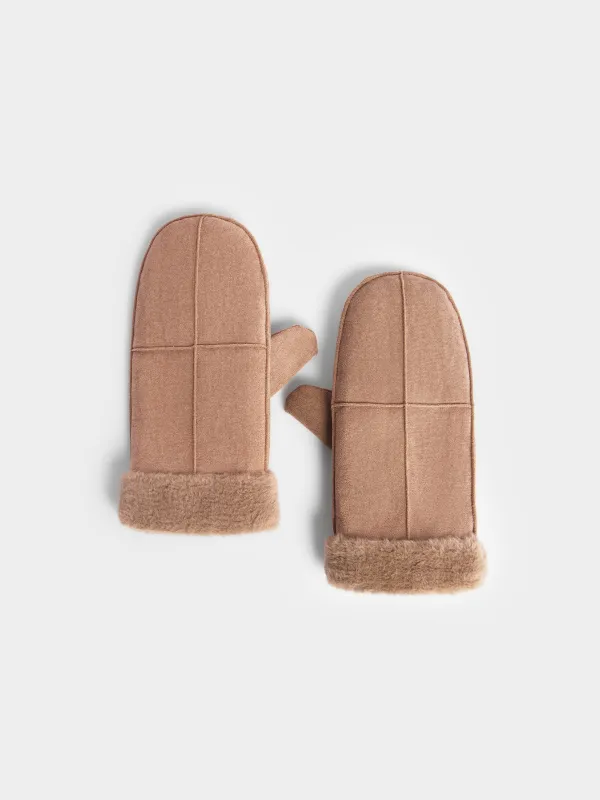 Варежки из искусственной замши с мехом Suede warm, image-0