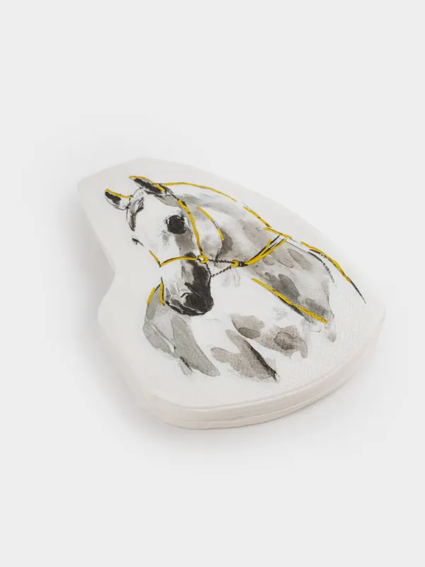 Салфетки бумажные, 21х30 см, 20 шт, фигурные, белые, Лошадь, Horse sketch, image-1