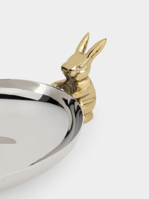 Блюдо декоративное, 16х12х3 см, сталь/латунь, серебристо-золотистое, Кролик, Fantastic, image-2
