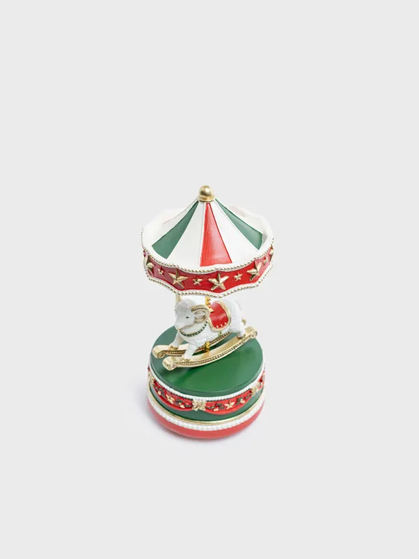 Статуэтка музыкальная, 18 см, с подсветкой, Карусель, Christmas style, image-1