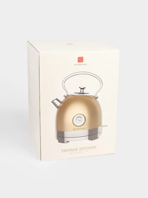 Чайник электрический, 1,7 л, 1850-2200 Вт, сталь/пластик, золотистый, Vintage kitchen, image-8
