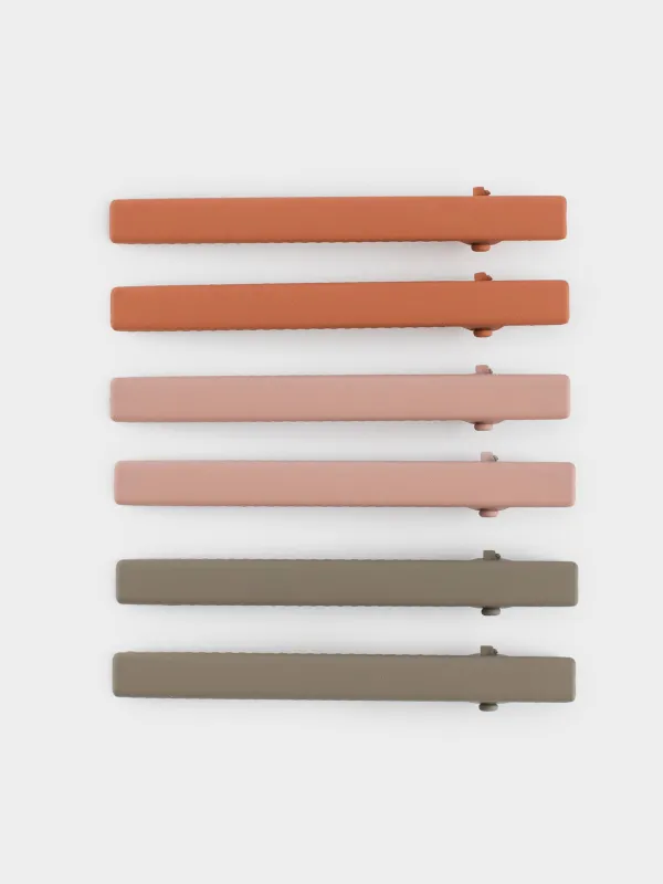 Заколка для волос, 6 см, 6 шт, металл, Цветной микс, Basic, image-0