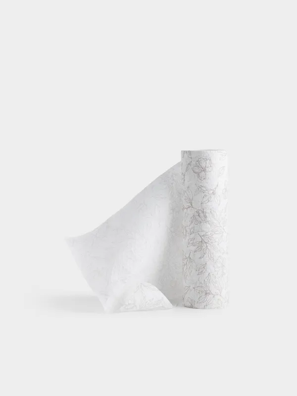 Полотенца рулонные, 25х25 см, 50 шт, целлюлоза, бело-бежевые, Цветы, Roll, image-2