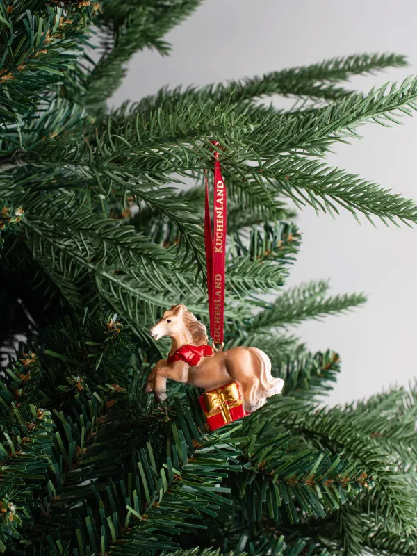 Игрушка елочная, 5 см, полирезин, коричневая, Лошадка, Figure christmas, image-3