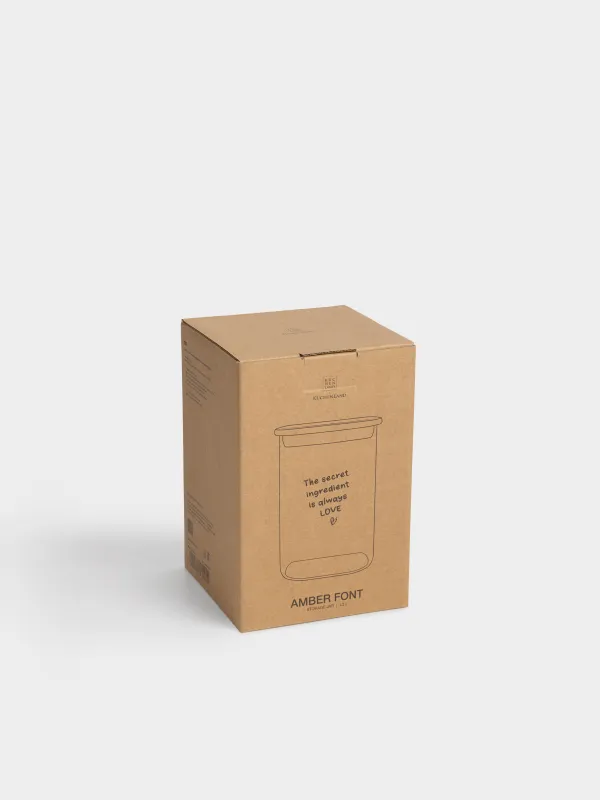 Банка для сыпучих продуктов, 1,2 л, Янтарная крышка, Amber font, image-3