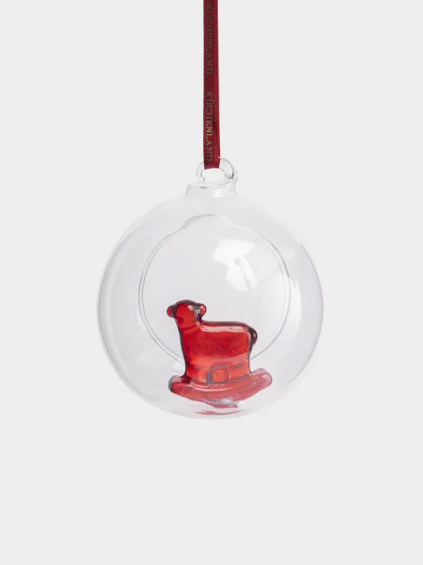 Игрушка елочная, 8 см, Овечка в шаре, Ball shape, image-1
