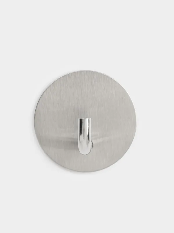 Крючок для венка, 4 см, на липучке, сталь, круглый, серебристый, Hook, image-0