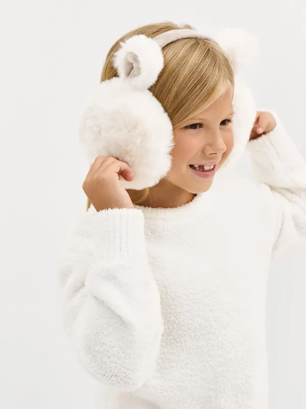 Наушники меховые, 30 см, бархат/искусственный мех, молочные, Ушки, Cat, image-0