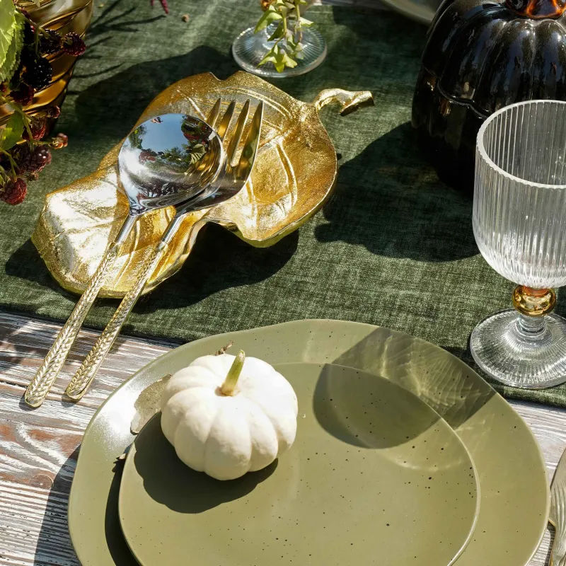 Приборы для сервировки салата, 26 см, 2 пр, ложка/вилка, сталь, золотистые, Колос, Harvest, image-6