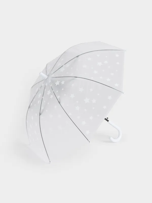 Зонт-трость, 70 см, детский, полиоксиэтилен, прозрачный, Звезды, Aspen, image-0