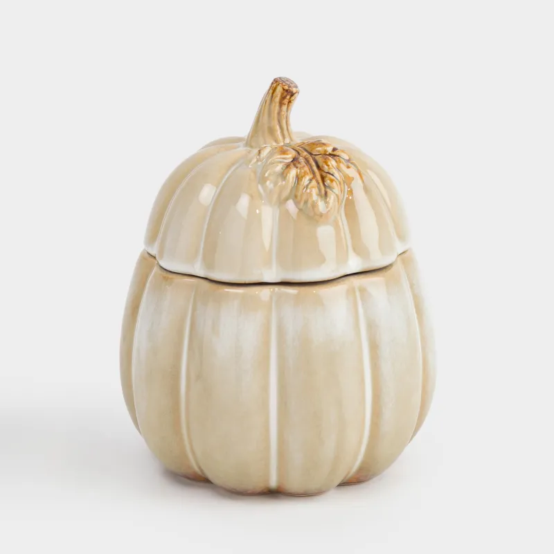 Емкость для хранения, 13х16 см, 700 мл, керамика, молочно-коричневая, Тыква, Pumpkin velir