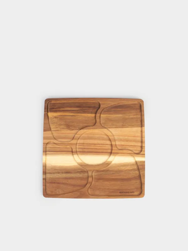 Менажница, 28 см, 5 отд, дерево, квадратная, Noble tree, image-4