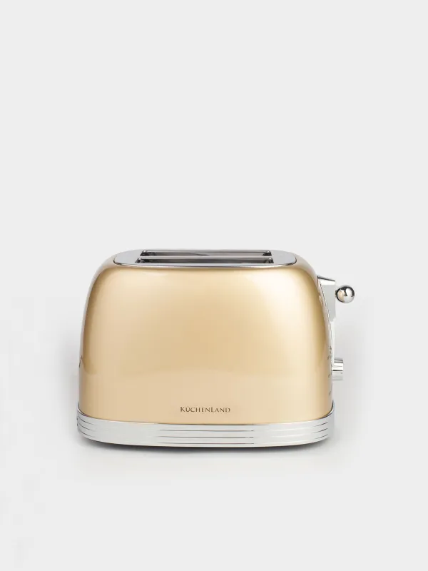 Тостер электрический, 685-815 Вт, 6 режимов, металл/пластик, золотистый, Vintage kitchen, image-0