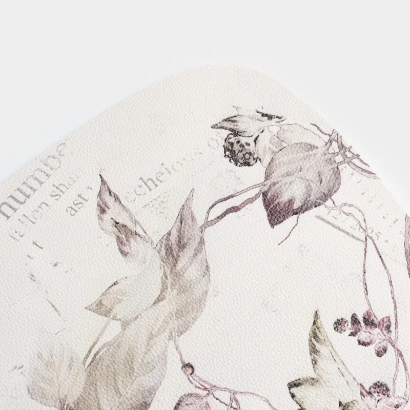 Салфетка под приборы, 33x45 см, ПВХ, фигурная, молочная, Ветвь розы, Rock print, image-5