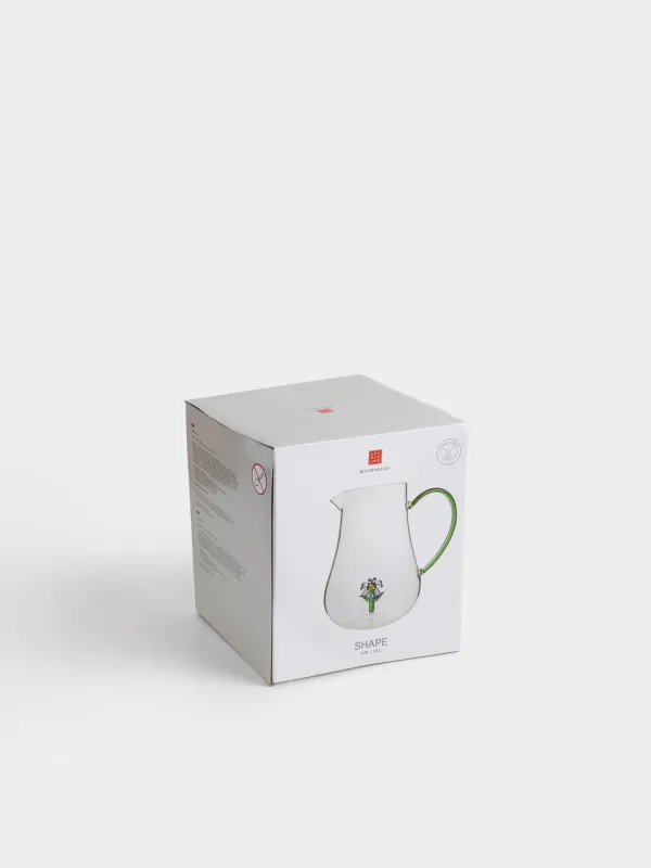 Кувшин, 1,6 л, стекло Б, зеленая ручка, Цветок, Shape, image-5