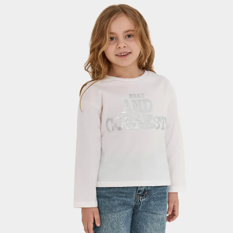 Лонгслив детский, молочный, Uliana