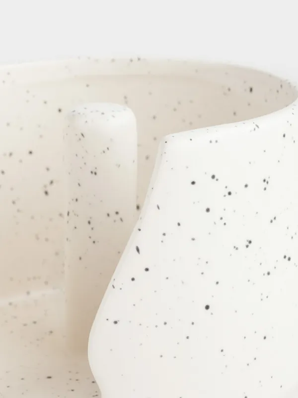 Держатель для бумажных полотенец, 8 см, керамика, молочный, в крапинку, Speckled black, image-4