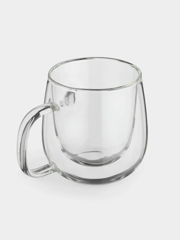 Кружка, 280 мл, стекло Б, Серая точка, Air decor, image-1