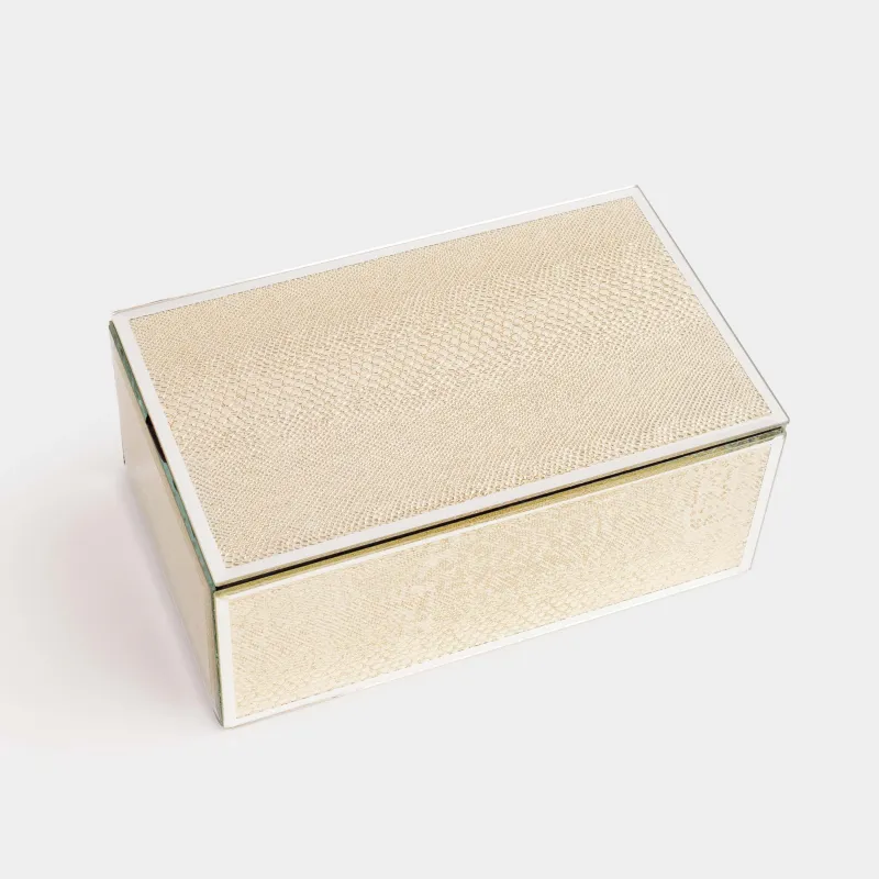 Шкатулка для украшений, 21х13 см, стекло, золотистая, Змеиный принт, Snake print, image-3