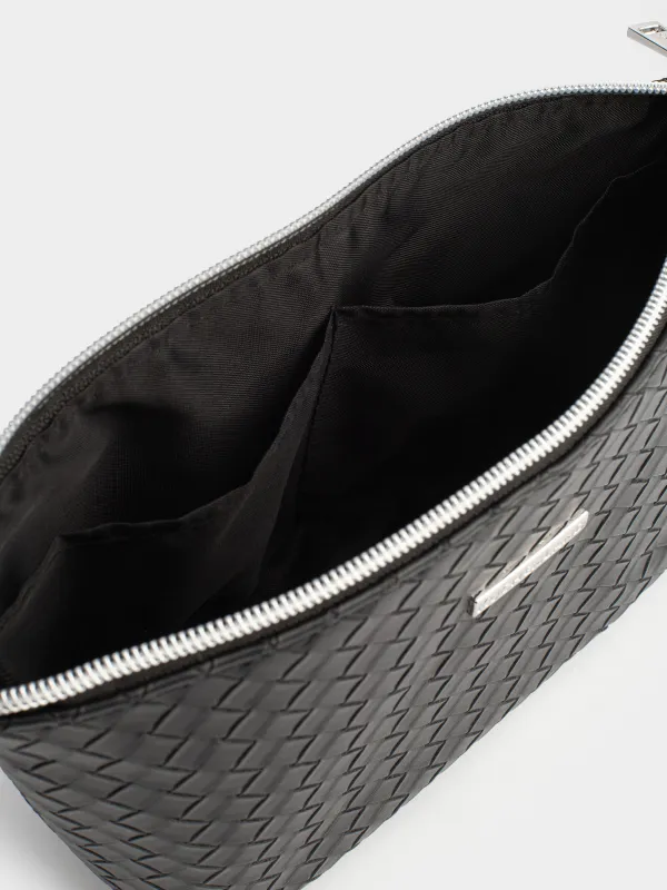 Косметичка, 26х13 см, полиуретан, черная, Sennit, image-4