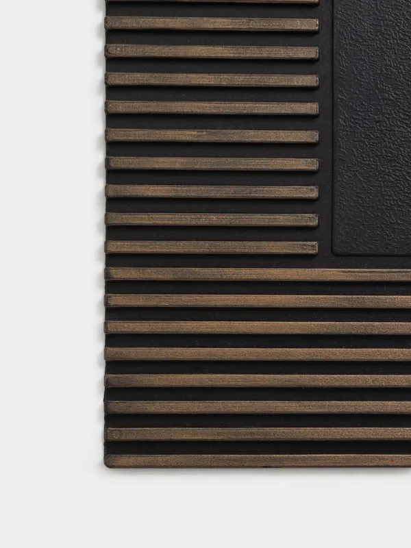 Коврик придверный, 45х75 см, резина, бронзово-черный, Полосы, Home deco, image-2