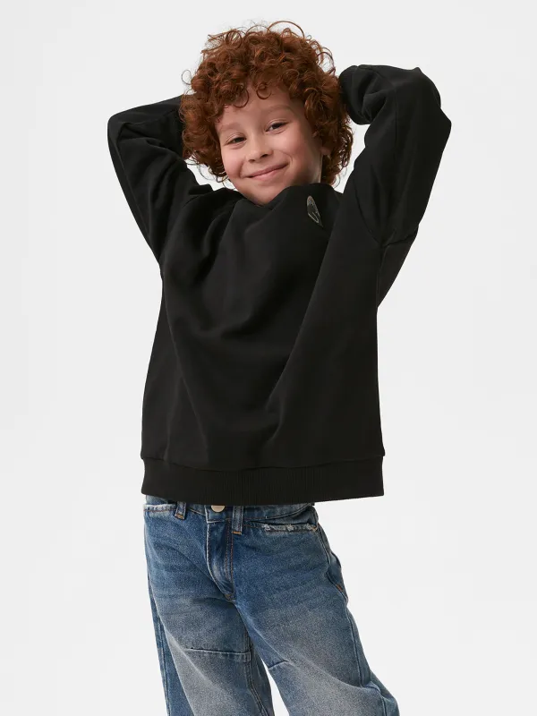 Свитшот детский, для мальчиков, хлопок/полиэстер, черный, Kaiz, image-1