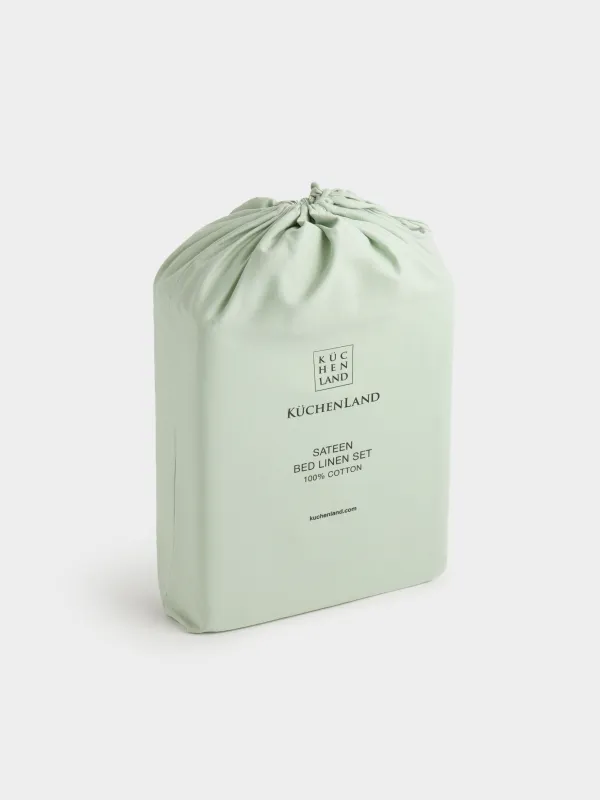 КПБ евро, сатин 205 ТС, белый, Цветы, Satin, image-6