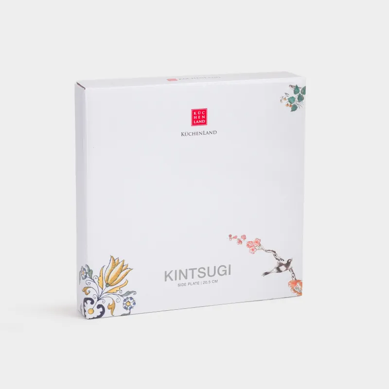 Тарелка закусочная, 21 см, фарфор N, бело-золотистая, Кинцуги, Revival, image-5