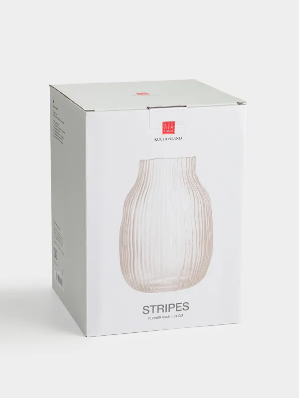 Ваза для цветов, 24 см, стекло, Stripes, image-4