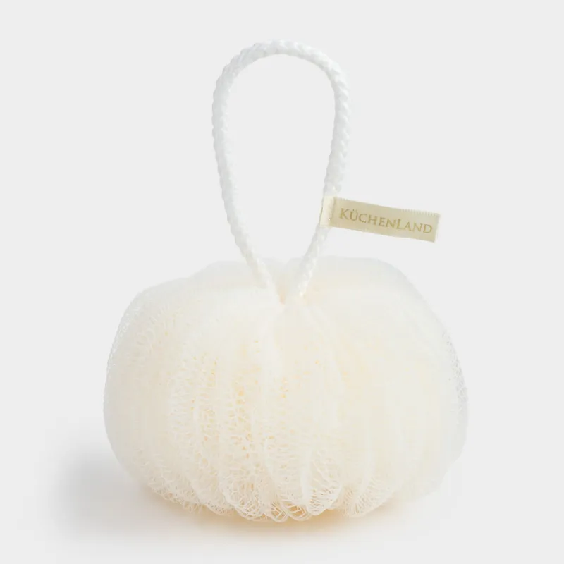 Мочалка для мытья тела, 13 см, полиэтилен, бежевая, Бант, Unique spa