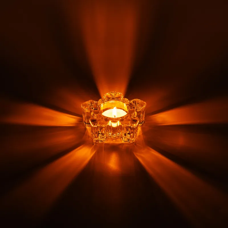 Подсвечник, 9x3 см, для чайной свечи, стекло, Снежинка, Snowfall, image-5