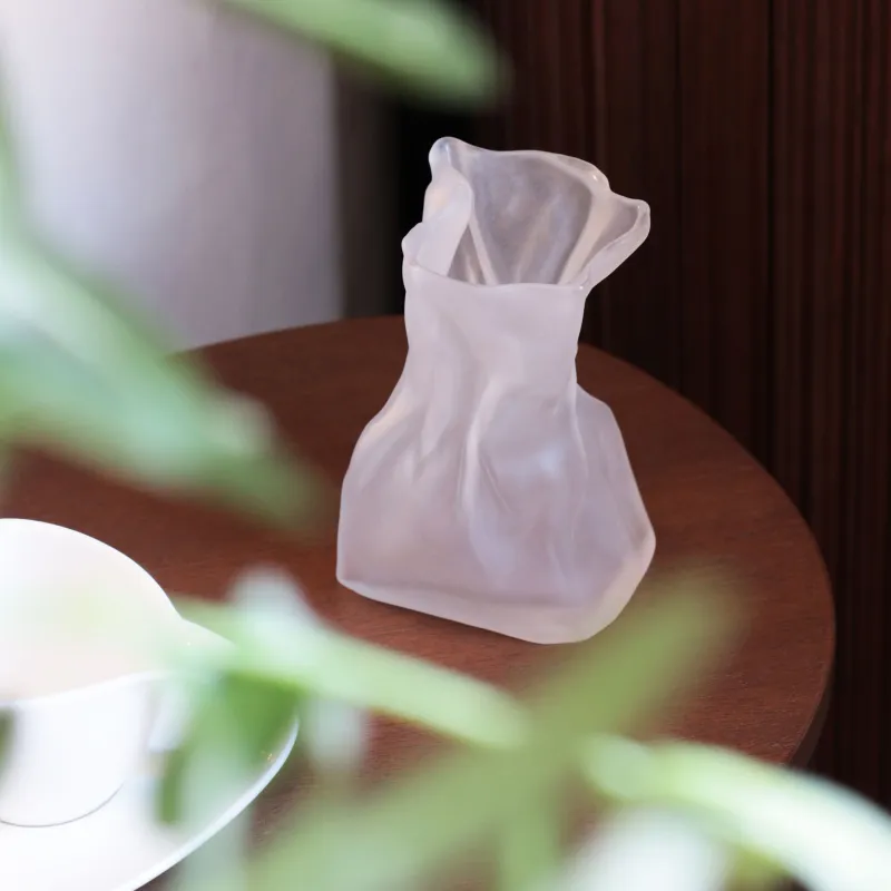 Ваза для цветов, 14 см, стекло, Crumple, image-4