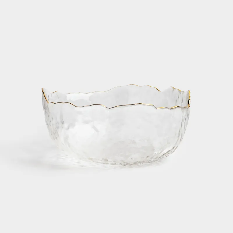 Пиала, 13х6 см, стекло, с золотистым кантом, Nautilus gold