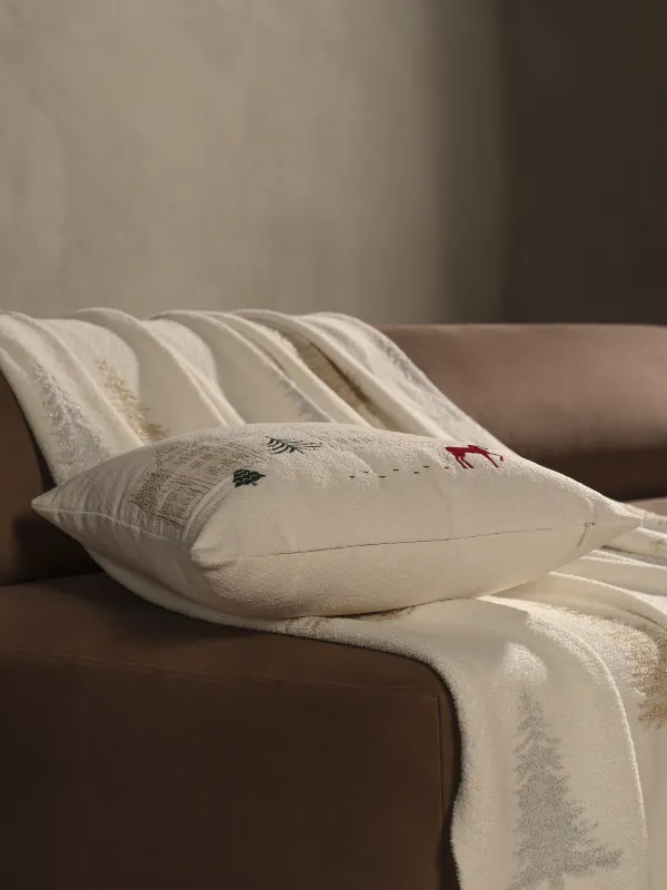 Подушка декоративная, 45х45 см, букле, молочная, Лошадь, Boucle, image-5