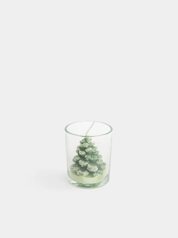 Свеча, 6x7 см, Елка в снегу, Fir snowy, image-0