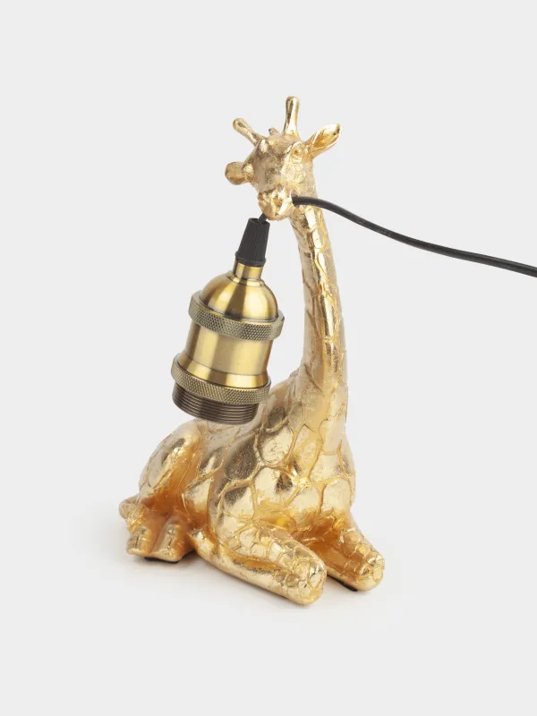 Светильник настольный, 16х11х25 см, полирезин, золотистый, Жираф, Giraffe, image-3